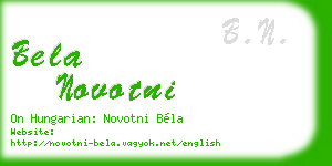 bela novotni business card